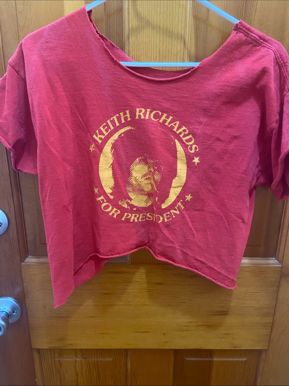 Kids Red Graphic Crop Tee - Keith Richards For President